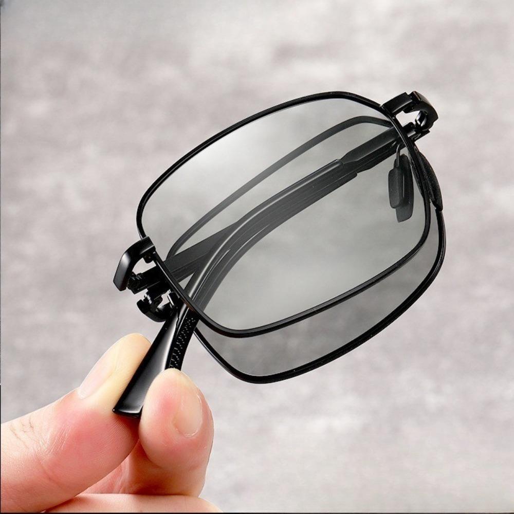 3 шт. Модные складные фотохромные солнцезащитные очки для улицы, поляризационные очки для вождения, вождение с оправой из сплава, квадратные очки для мужчин