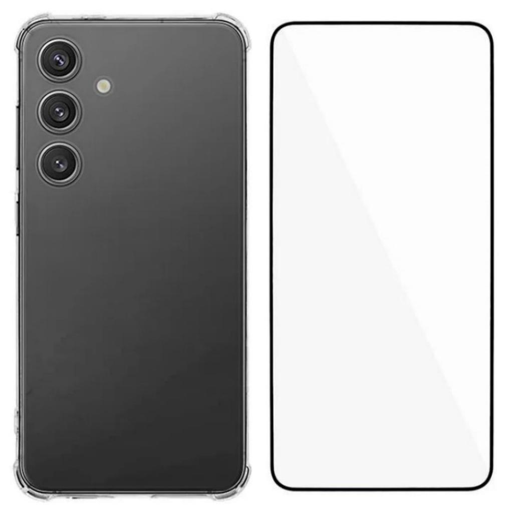 For Samsung Galaxy S25 TPU Case WANLONFENG WL3 Series 1.5mm Phone Cover with Tempered Glass Film