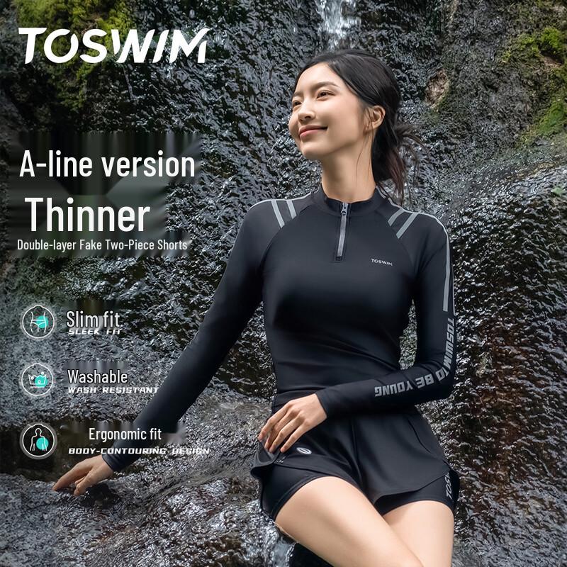 Женский купальник TOSWIM с длинным рукавом и разрезом