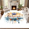 Edmonton Oilers Carpet Door Mat for Living Room or Bedroom Protective Mat Under Chair Office Decoration Christmas Gift Birthday Present