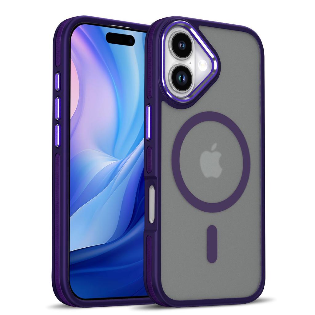 Чехол для телефона IPhone17 с противоударными полосками для Apple 15, магнитный, матовый, приятный на ощупь, защитный чехол
