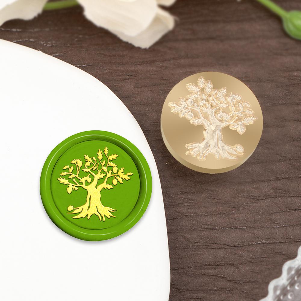 Штамп для сургучной печати «Древо жизни», Ботанические штампы для сургучной печати Сменные латунные штамповые головки для украшения подарков и поздравительных открыток