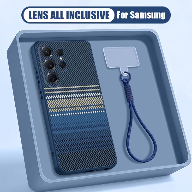 Чехол с узором из углеродного волокна для Samsung S26 S25 Ultra S24 S23 FE S22 A15 A16 A17 A35 A36 A37 A54 A55 A56 A57 5G Гибридный магнитный матовый чехол