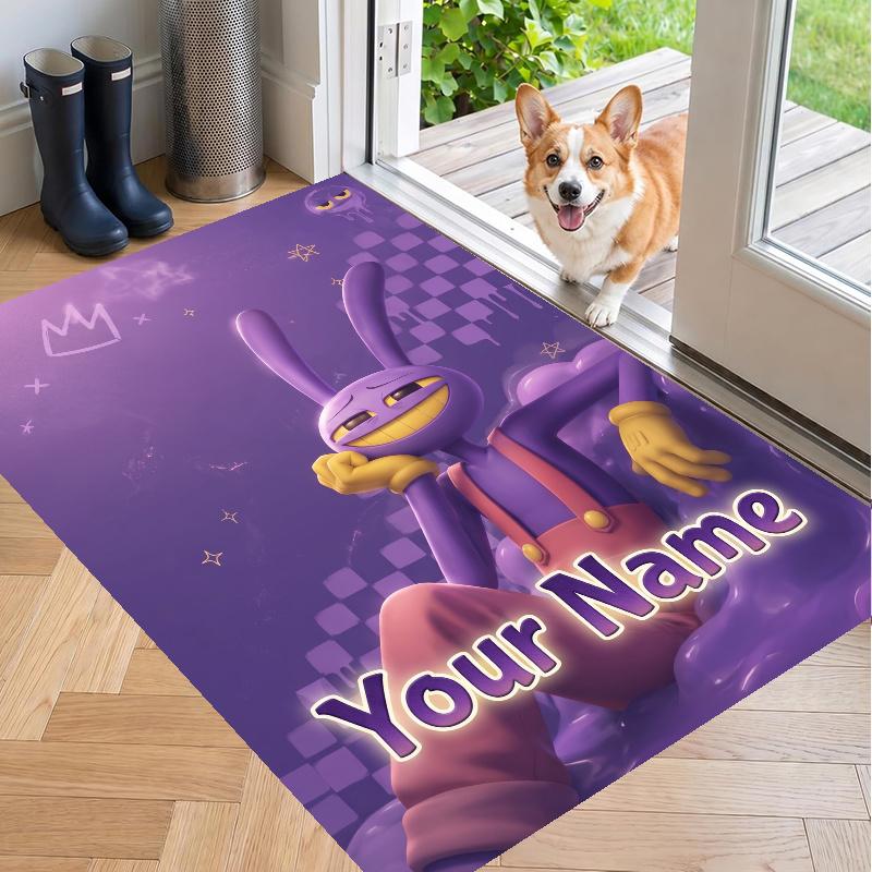 Custom Name Jax Crystal Velvet Floor Rug Personalized Text Soft Carpet Home Decor