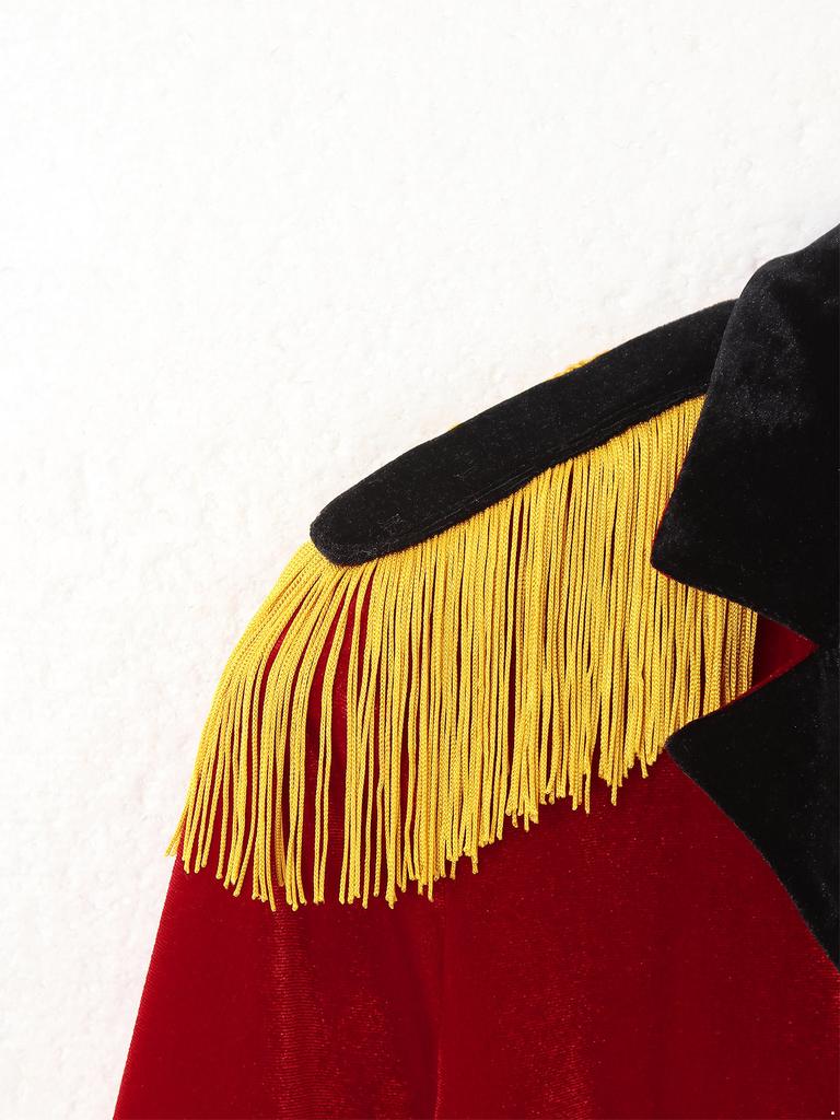 Женский пиджак-фрак для циркового представления S-3XL, Бархатный цирковой костюм, Цветные блоки, Лацканы, Длинный рукав, Костюм для сцены, Косплей, Хэллоуин