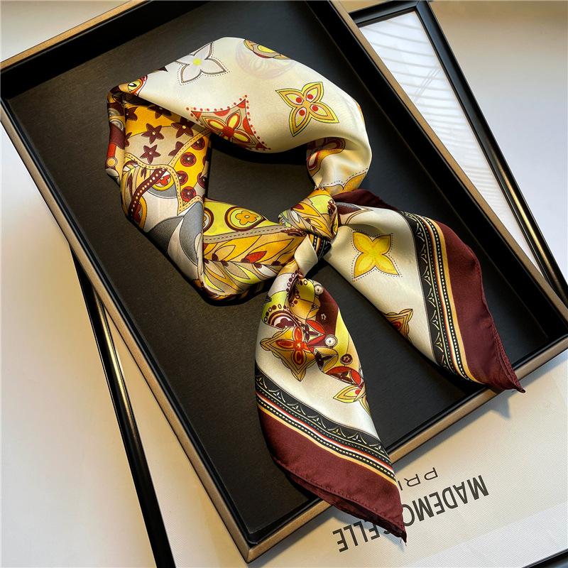 70 * 70cm New Silk Small Square Scarf For Women'S Neck Protection Professional Scarf Versatile Hair Tie Headscarf Scarf
