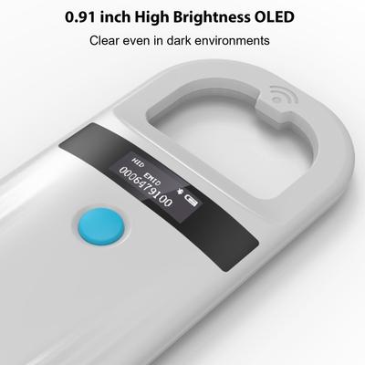 Сканер микрочипа для домашних животных Дисплей Bt 4.0 OLED Хранит 128 частей данных для содержания мелких животных