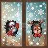 2025 Рождественская наклейка на зеркало в виде Санта-Клауса, снеговика, снежинки, витрина торгового центра, электростатическая наклейка на рождественское украшение