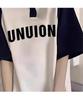 Women's Summer Contrast Color Spliced Letter Printed T-Shirt
