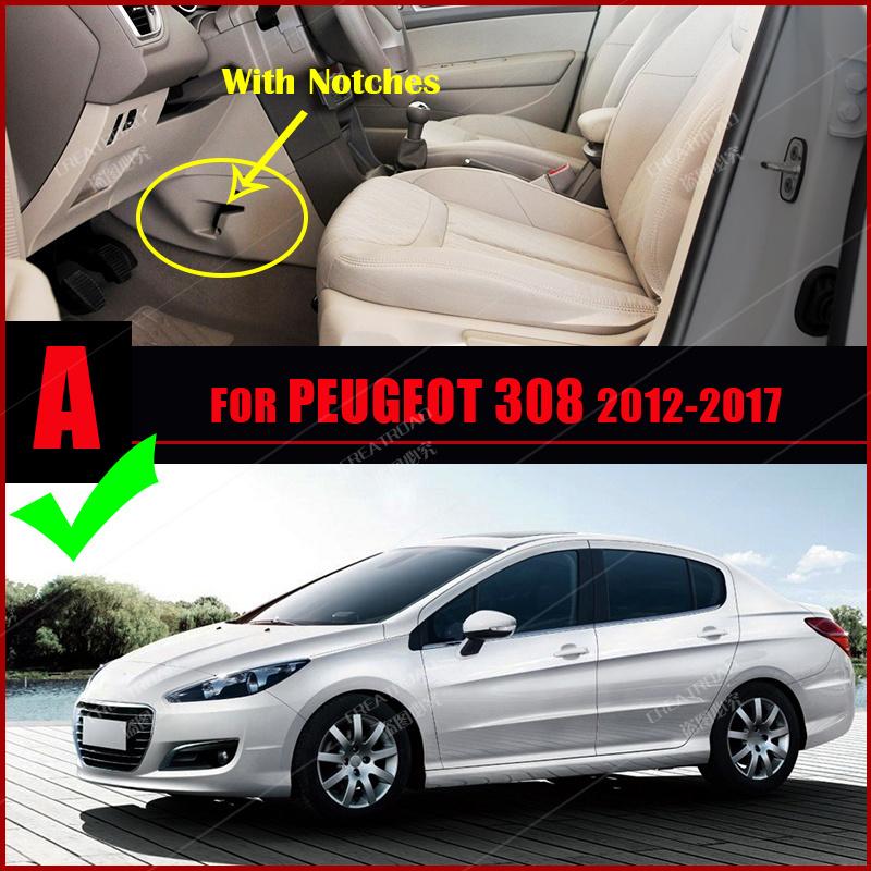 Автомобильные коврики для Peugeot 308 2012 2013 2014 2015 2016 2017 Пользовательские автомобильные подставки для ног Автомобильные коврики Аксессуары для интерьера