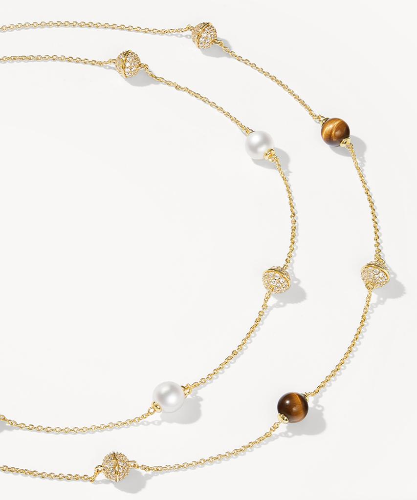 Lola Rose Heliocentric Cubic Chain Pearl Necklace