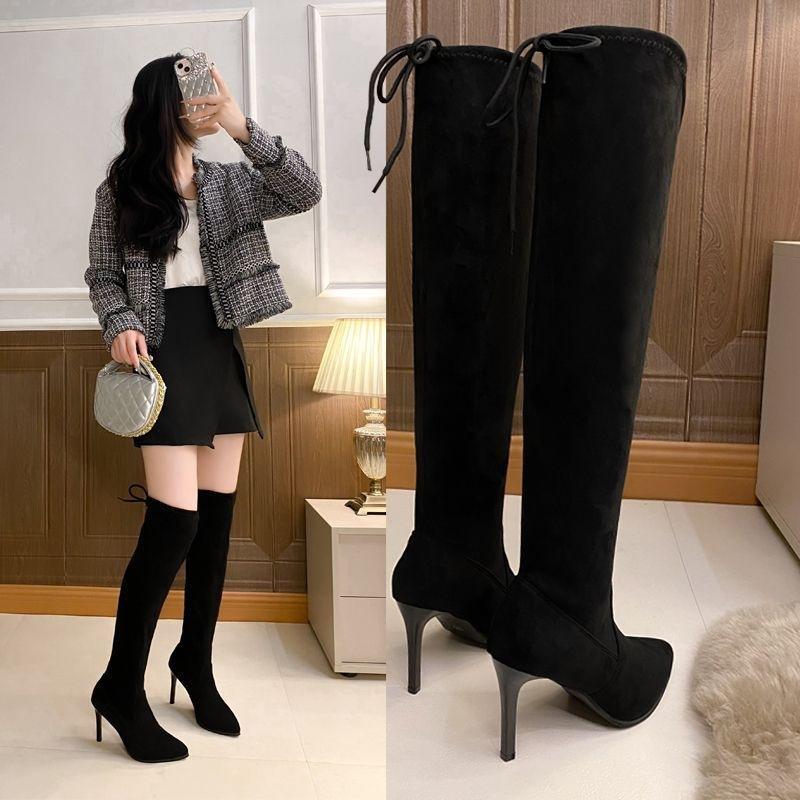 High boots pointed commuter modern new thin heels autumn and winter knee boots urban dopamine style capable women