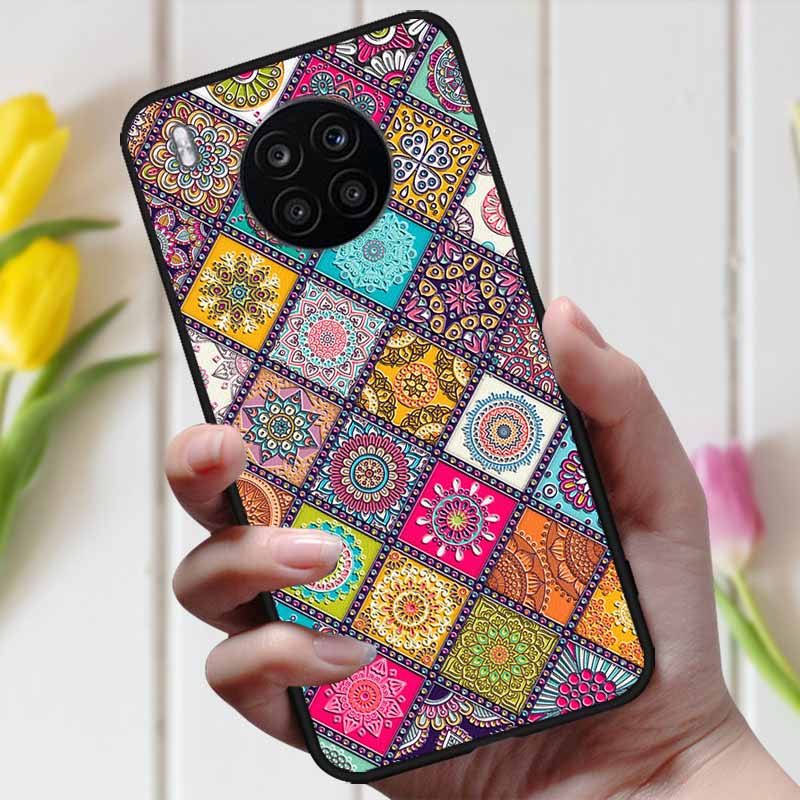 Чехол для Huawei Honor 50 Lite, чехол для телефона, мягкий силиконовый ТПУ задние чехлы для Huawei Nova 8i / Honor50 Lite, 3D тиснение, чехлы с цветами