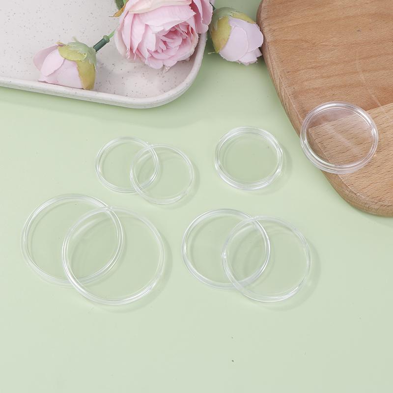 10 шт. 30-46 мм прозрачный круглый держатель для монет коробка для хранения капсул коллекция витрины кольцевые защитные коробки контейнеры