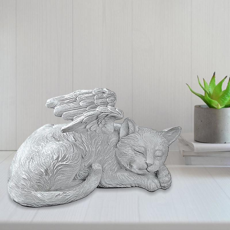 Ангел Статуя Домашнего Животного Собака Кошка Декоративная Статуэтка Ремесло Открытый Сад Декор Pet Надгробия