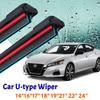 Car Wiper U-type Soft Rubber Strip Windscreen Wipers HD Brush Clean Reduce Noise Automotive Wiper 14"16"17" 18" 19"21" 22" 24"