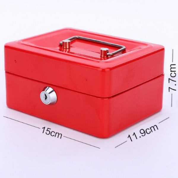 Металлическая коробка для мелких денег из нержавеющей стали с замком и лотком для безопасных денег, монет, ювелирных изделий