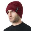 Thick Knitted Hat Men's Winter Outdoor Cold-proof Ear Protection Hat Solid Color Warm Hat