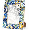 Troditional Spanish Tile Pattern 4x6 Picture Frame, Display Photos 3.5x5.5 without Mat, Elegant Picture Frames Collage Wall Home Gallery Decor