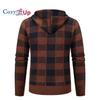 Cozy Up Мужской свитер, пальто, осень-зима, толстый, теплый, с капюшоном, клетчатый шерстяной свитер, кардиган, флисовое пальто на молнии, мужское пальто