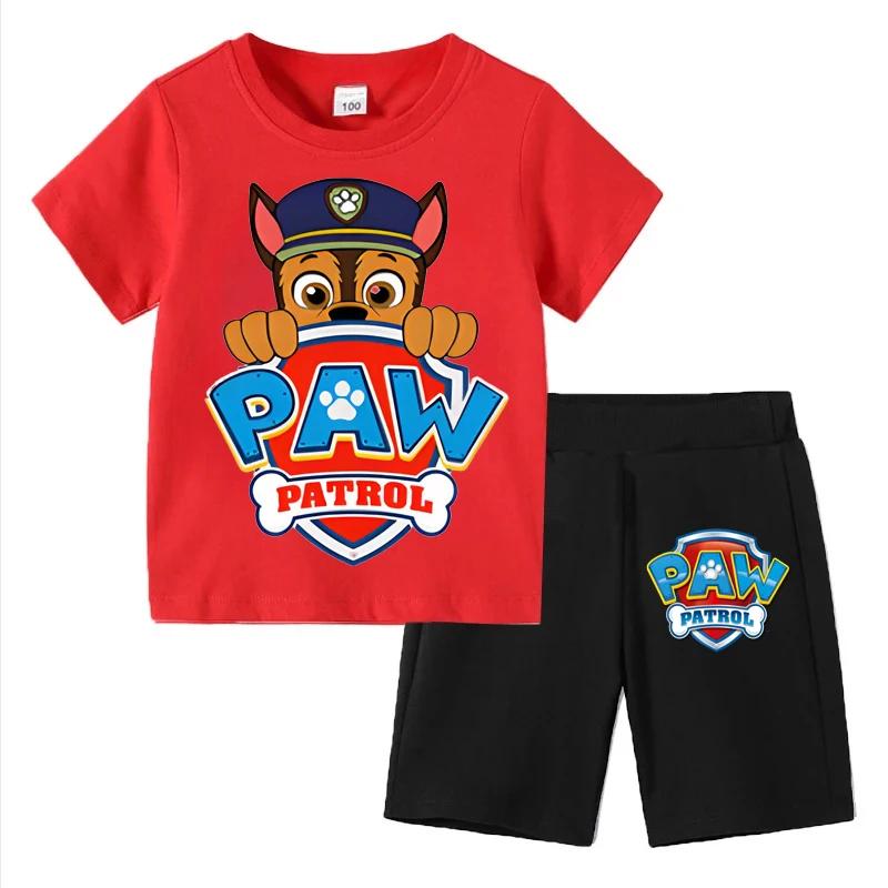Boys' Two-Piece Outfit: Short-Sleeve T-Shirt Top + Shorts, Kids Cartoon Suit for Boys