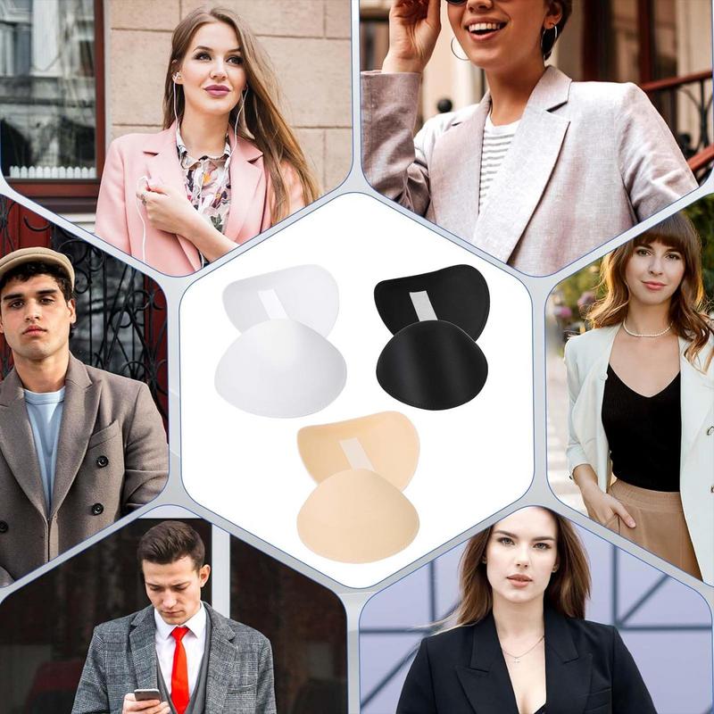 3 пары поролоновых подплечников, поролоновые дышащие вшивные подплечники, увеличитель плеч для женщин и мужчин, дышащие поролоновые подплечники для пиджака