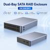 Двухдисковый корпус для 2,5-дюймовых SATA HDD с поддержкой RAID 5 Гбит/с USB 3.0 Type-C RAID0/1/JBOD/SPAN Алюминиевый корпус массива HDD
