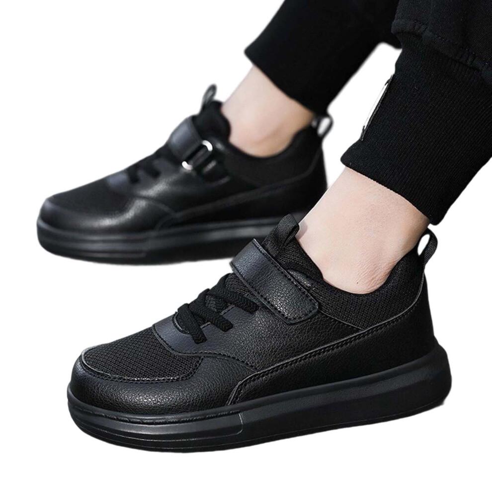 Lightweight Kids Sneakers for Boys & Girls – Casual Everyday Footwear, Compatible with School/Play/Running – Black, Size 28