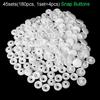45sets(180pcs) Sewing Accessories Stud Plastic Transparent Press Button Fasteners Snap Buttons