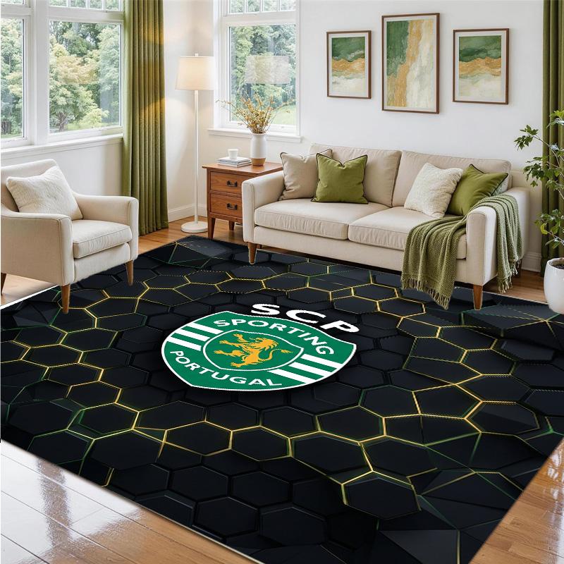 Sporting CP FC Design Crystal Velvet Rug Soft Decorative Mat for Bedroom Entrance