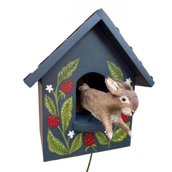 Кинетическое искусство Скворечник Настенный декор Животное в доме Настенное украшение Уличное Садовое Настенное искусство для Фермерского дома Дом Комната Двор Патио Веранда