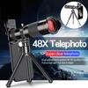 Phone Telescope 48x Super Telephoto Zoom Mobile Phone Lens Powerful Monocular Metal Telescope Mobile Hd Telephoto Lens With Tripod For Outdoor Camping