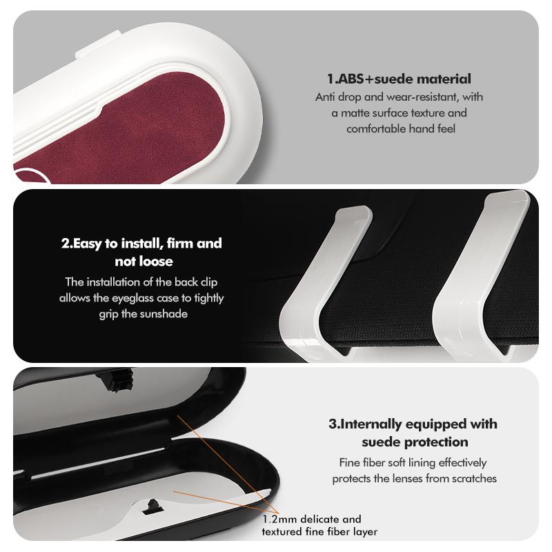 Suede Car Sun Visor Glasses Case Organizer Box Sunshade Holder For Citroen C4 C3 C5 C1 C2 C6 C4L DS3 DS4 Berlingo Picasso Jumper aiv256
