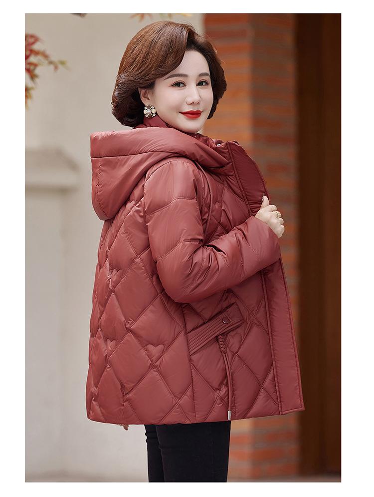 Женская осенне-зимняя куртка однотонная с капюшоном свободная короткая утолщенная ветрозащитная куртка для мам