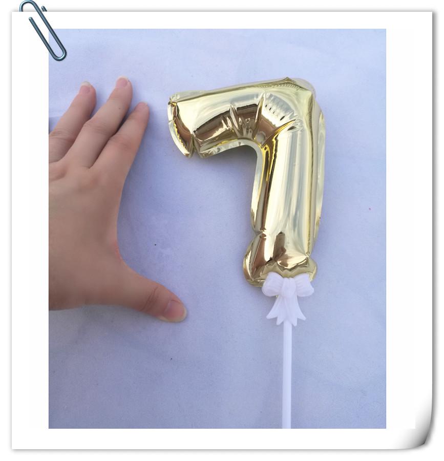 14 см Самонадувающийся алюминиевый шар с цифрой, Украшение для торта, Вставка 0-9 для вечеринки по случаю дня рождения.