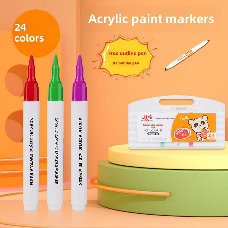 Набор акриловых водостойких маркеров: Гладкие, безопасные для бумаги ручки для творчества, граффити, акварели, студентов и ручных поделок