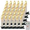 EuroFone 30 LED Christmas Tree Candles with Remote and Removable Clip, Flameless Drip Candlelight Effect, Perfect for Home Decoration, Weddings,