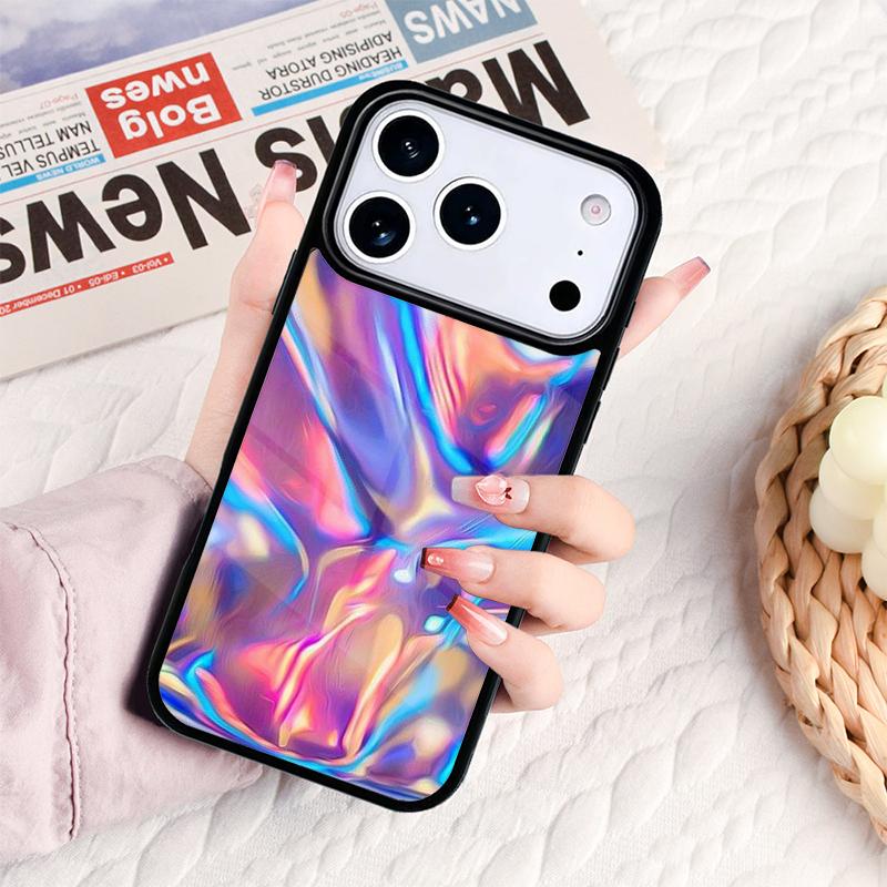 Holographic Trippy Rainbow Phone Case For IPhone 17 16e 15 14 13 12 11 Pro Max Air Mini Soft Protective Cover