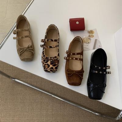 Туфли-балетки Yuguang женские верхняя одежда фея стиль бант квадратный носок плоские туфли Мэри Джейн с юбкой одинарная обувь