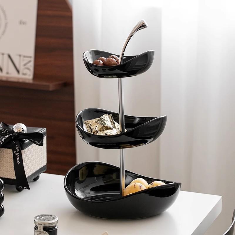 MOMO Fruit Plate Home Living Room Coffee Table Ornaments Candy Dish Placed Snack Tray Multi-layer High-grade Fruit Plate