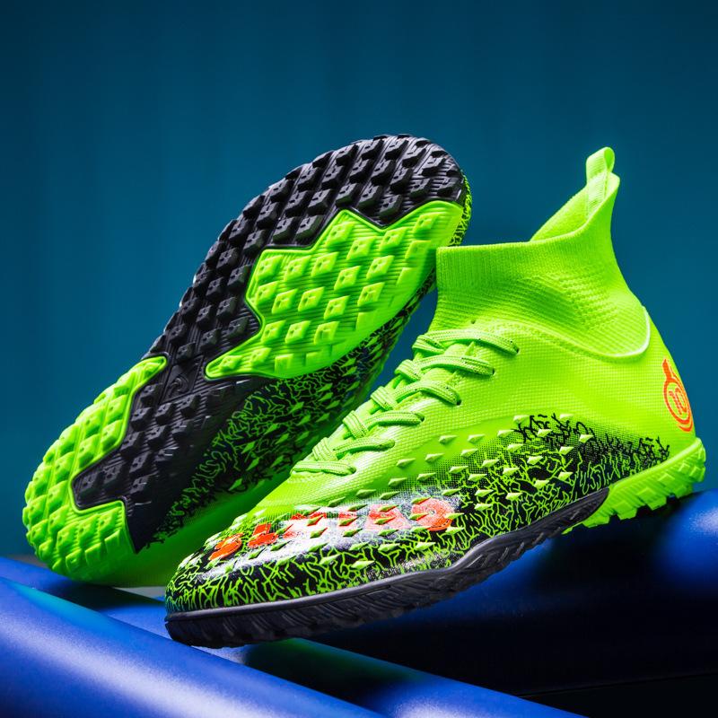 High top football shoes primary school students TF broken nails youth AG long nails adult lawn game training shoes men's and women's sports