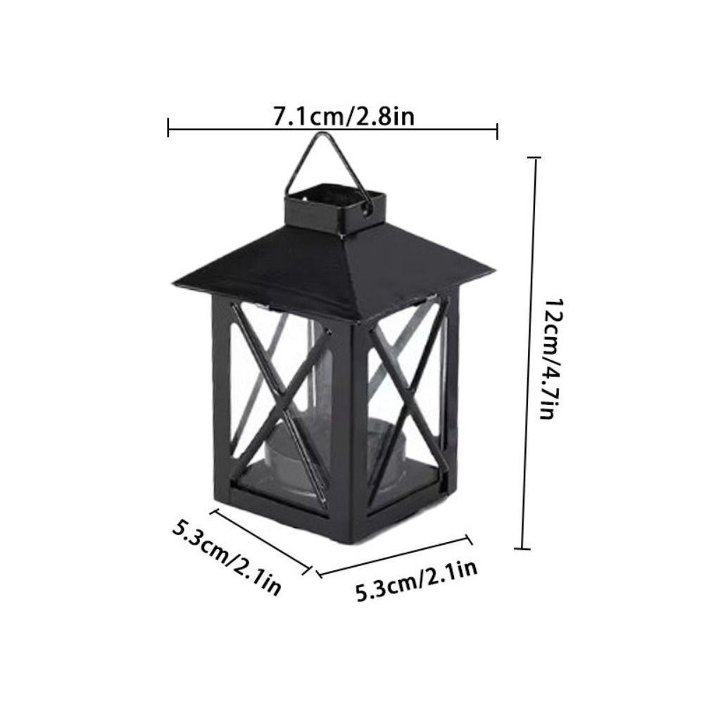 Vintage Iron Lantern with Glass Candle Holder Suitable for Wedding Home Office Decor