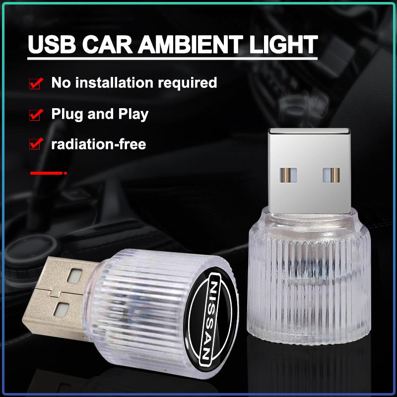 1 шт. Мини USB светодиодная автомобильная подсветка, атмосферой для салона автомобиля, для Nissan Nismo Almera Tiida Juke Teana Qashqai 350Z 370Z GTR
