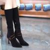 Pointed Toe Knee High Shaft Shoes Woman Elastic Sock Long Boots for Women Spring 2025 Designer Luxury Pu Footwear Sale Gyaru Hot