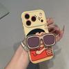 Trend cartoon sunglasses holder for iPhone17PROMAX mobile phone case Apple 16 anti-drop bright soft case 12