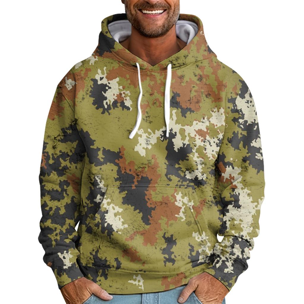 Men's Loose Printed Hooded Sweatshirt Men's Casual Fashion Sports Sweatshirt