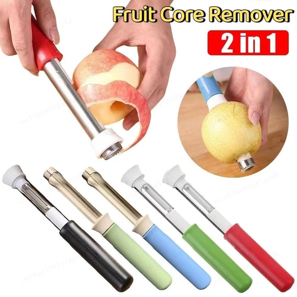 Stainless Steel Fruit Core Remover 2 in 1 Core Removal Tool Core Extractor Fruit Pitter Carrot