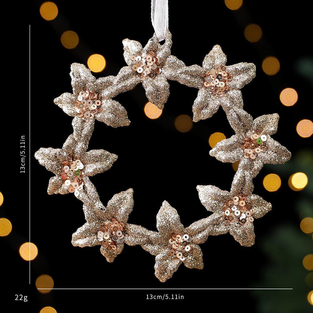 Christmas Decorations Acrylic Sequins Snowflake Elk Wreath Xmas Tree Hanging Pendant Glitter Ornament For Xmas New Year Party