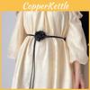 Flower Fabric Thin Waist Belt Women Decorative Dress Sub Accessory Soft Rope