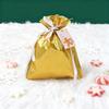 Pcs Christmas 10 Drawstring Gift Bags Holiday Foil Gift Bags Reusable Xmas Gift Wrapping Bags For Gifts Presents Xmas Party Favors
